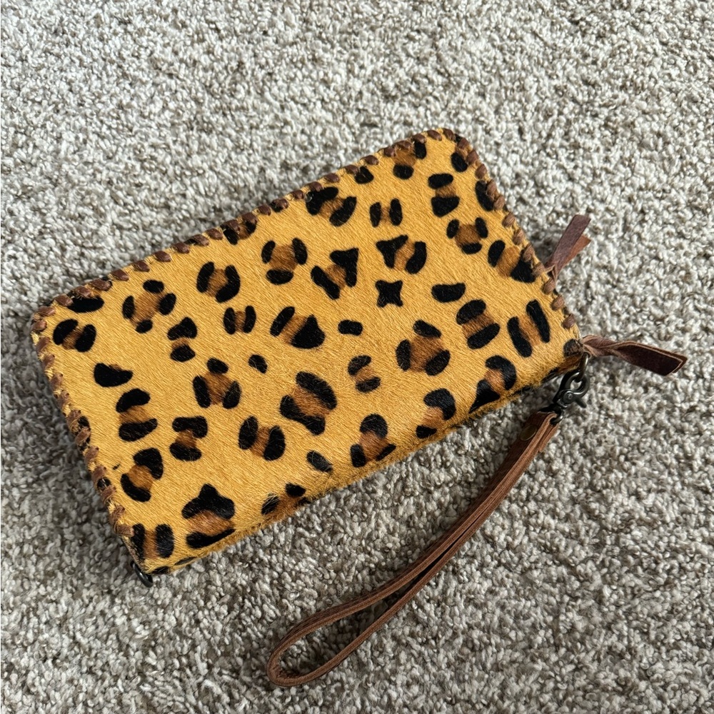 Cheetah clutch wallet